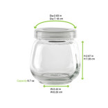 Spheric Reusable pudding jar with plastic cap 7oz D:2.44in W:2.83in H:2.87in - 105 pcs Spheric Reusable pudding jar with plastic cap 7oz D:2.44in W:2.83in H:2.87in - 105 pcs